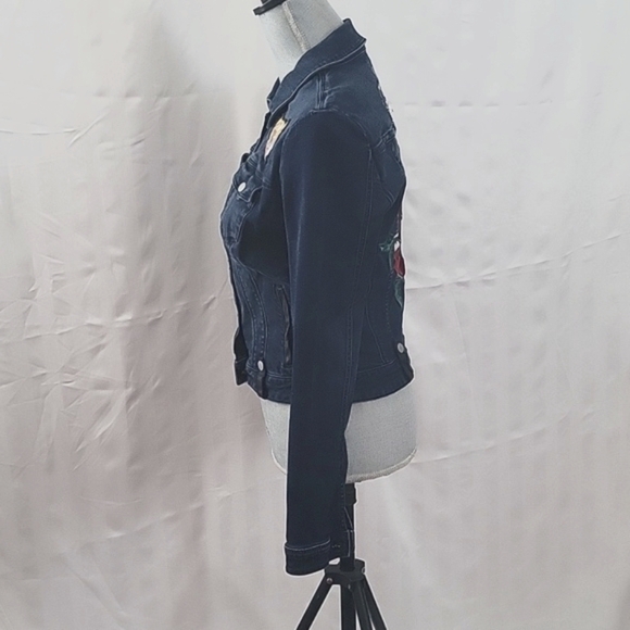 Bebe Patch Jean Jacket with Side Pockets, Size: M - Picture 11 of 12